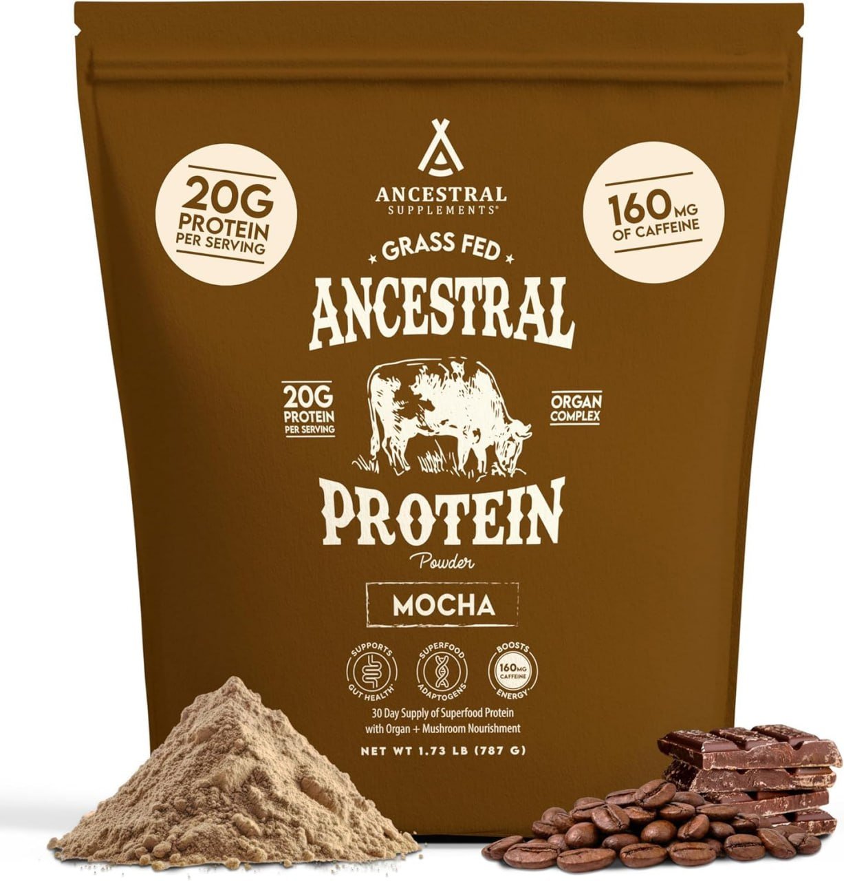 Ancestral Eiwitpoeder - Grasgevoerd - Mokka - 787 gram - Gonewtra