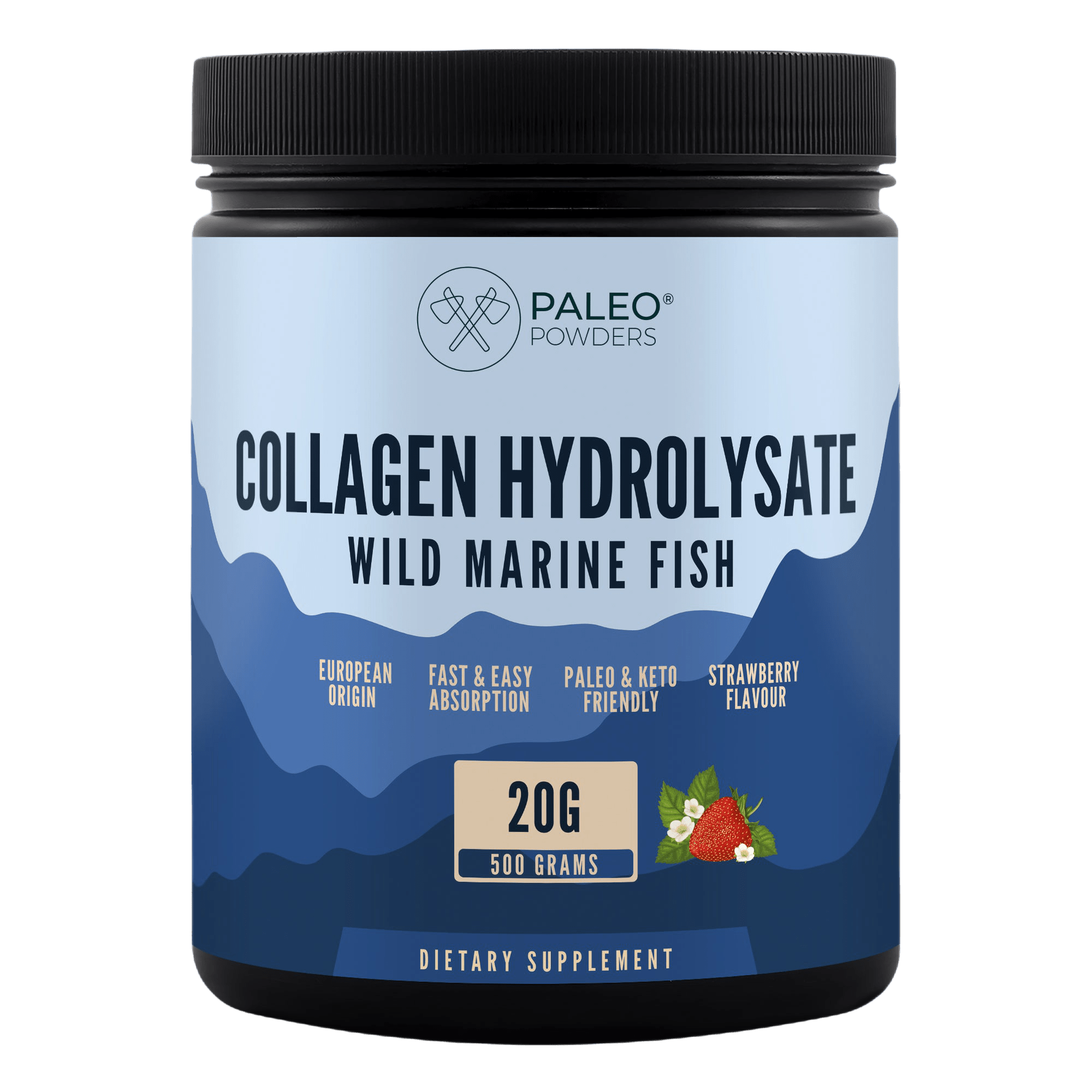 Collageen Hydrolysaat - Aardbei - Wild Gevangen Vis - 500 Gram - Gonewtra