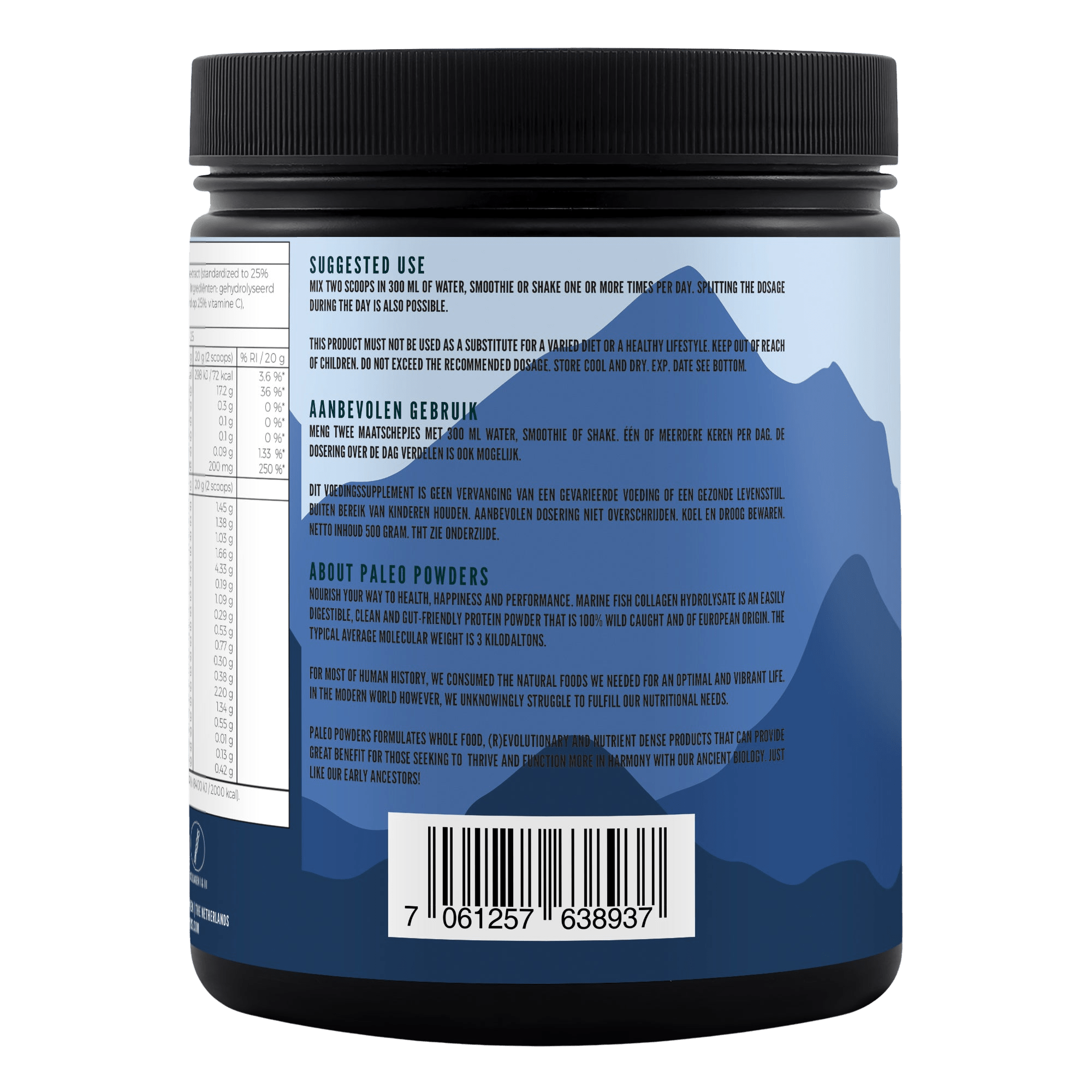 Collageen Hydrolysaat - Aardbei - Wild Gevangen Vis - 500 Gram - Gonewtra