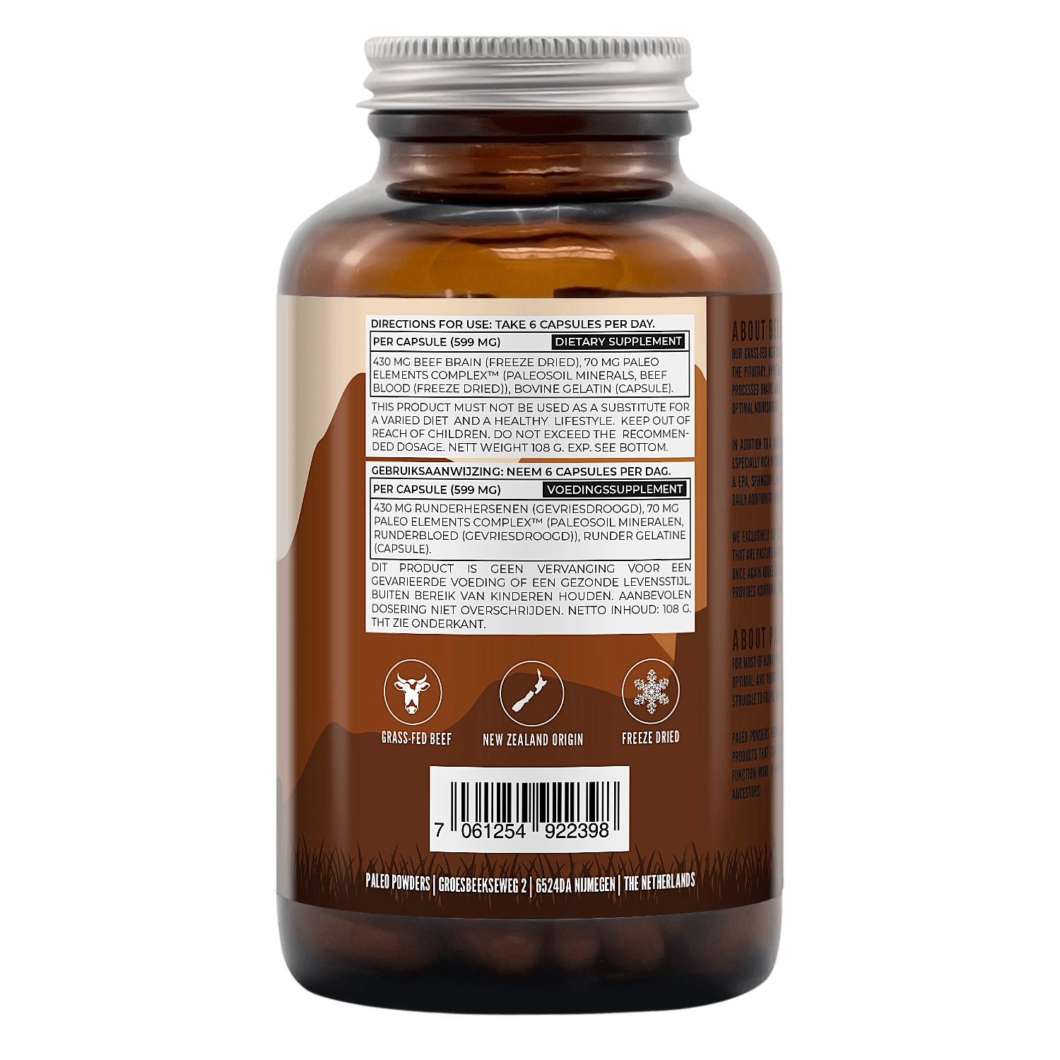 Runder Hersenen - Grasgevoerde Runderen - 180 capsules - Gonewtra