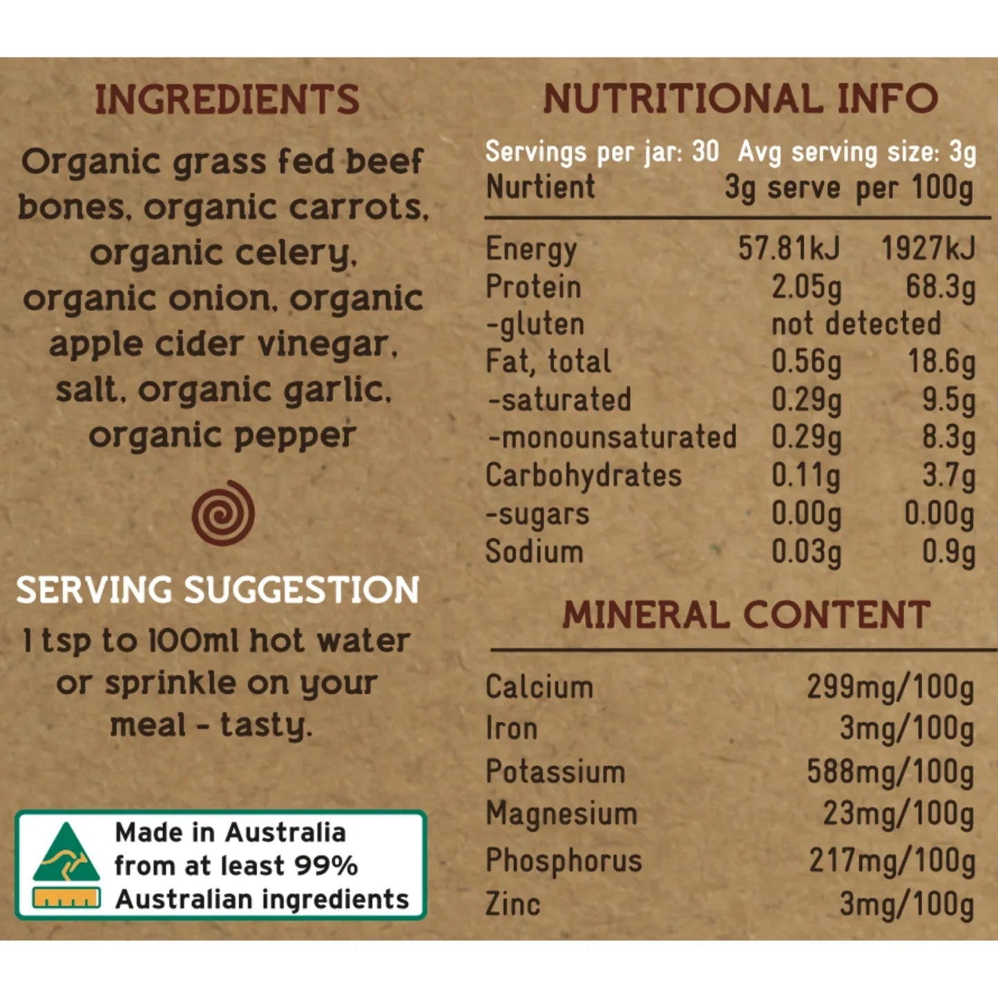 Bottenbouillon - Grasgevoerde Runderen - 90 gram - Newtraceuticals